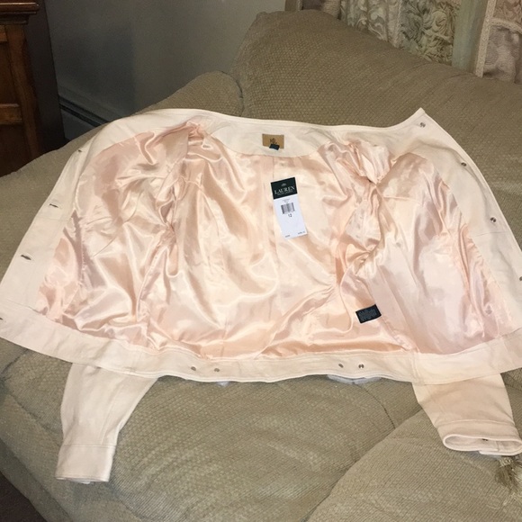 🌸NWT Ralph Lauren Pink 100% Lamb Leather Jacket - Picture 7 of 16